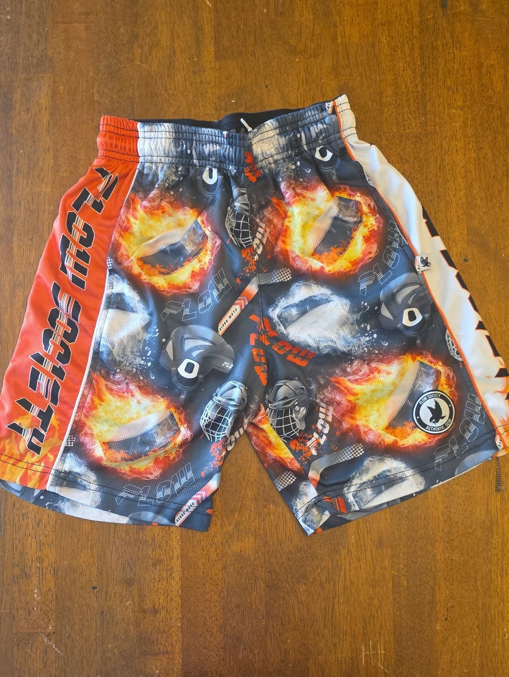 Red, Black & White Hockey Shorts